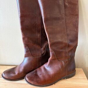 Frye Phillip Harness Cognac Leather Tall Boots
